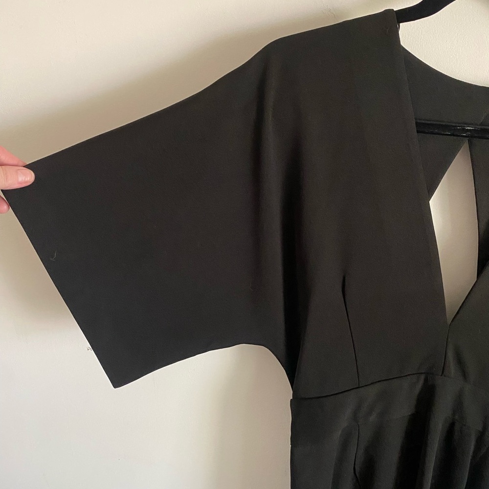 Fashion Nova Black Open Back Dress Corporate Goth Alternative Emo Witchy - Picture 2 of 7